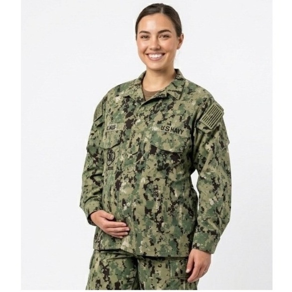 US Navy NWU Type III Maternity Blouse Seabees AOR2 Camo Small Regular USA Made